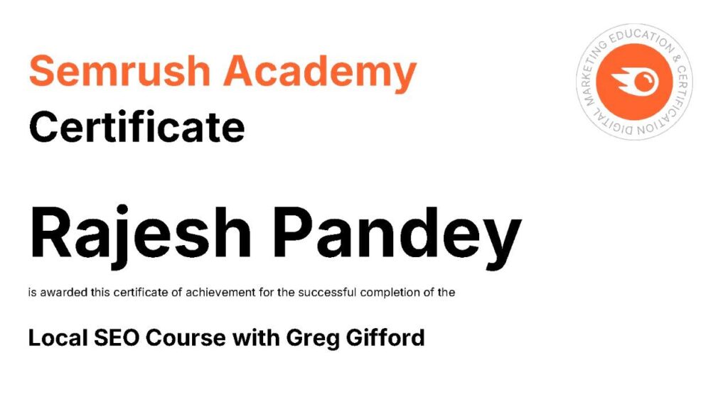 SemrushAcademy Certification